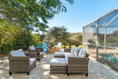 Patio, Natural landscape, Seating area, Pool view