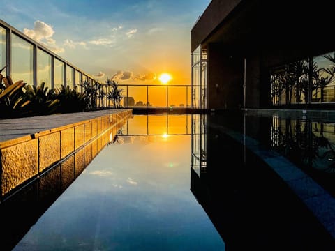 Pool view, Swimming pool, Sunset