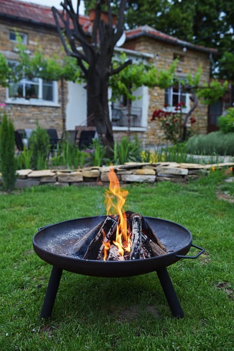 Garden, fireplace