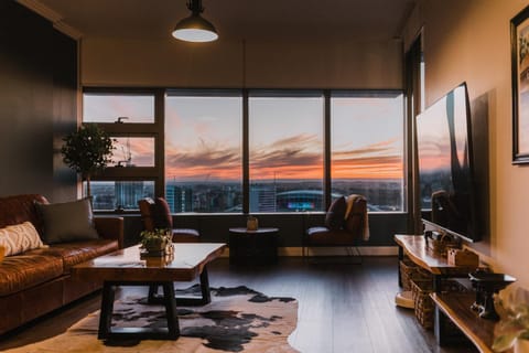 Living room, Seating area, Sunset