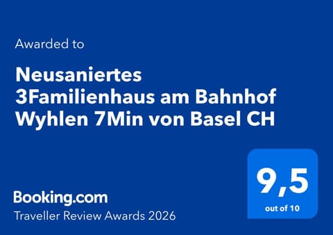 Neusaniertes 3Familienhaus am Bahnhof Wyhlen 7Min von Basel CH Apartment in Canton of Basel City