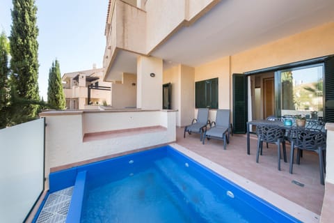Property building, Living room, Swimming pool