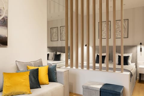 Bed, Living room, Photo of the whole room, Seating area, Bedroom