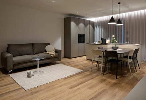Kitchen or kitchenette, Living room, Dining area