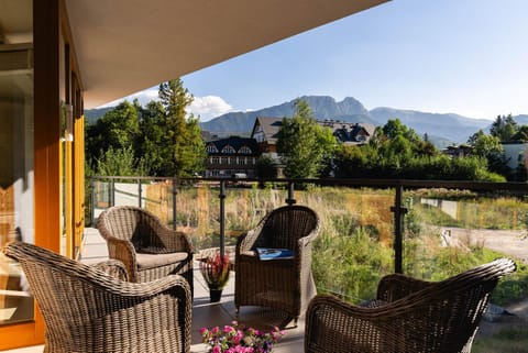 View (from property/room), Balcony/Terrace, Seating area, Mountain view