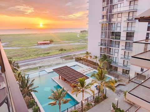 Sea view, Swimming pool, Sunset
