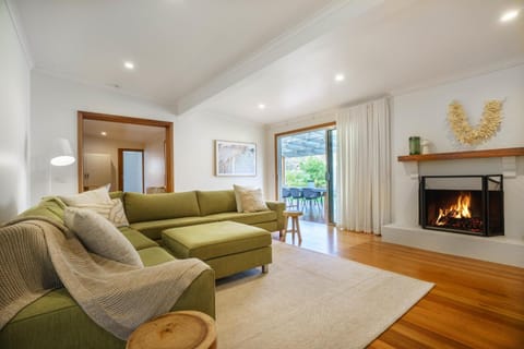 Patio, Living room, Seating area, fireplace