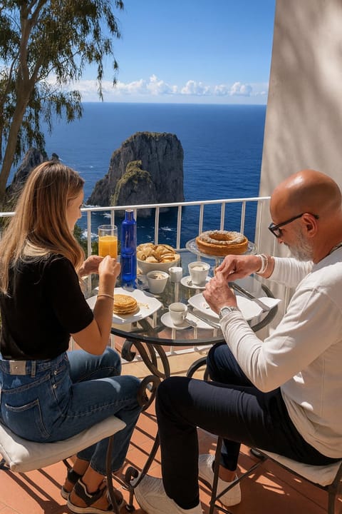 People, Natural landscape, View (from property/room), Balcony/Terrace, Food, Guests, Sea view, Breakfast, Continental breakfast