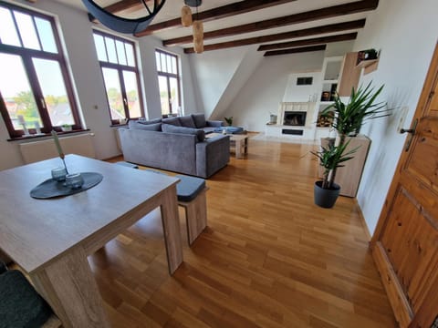 Living room, Dining area, flat iron