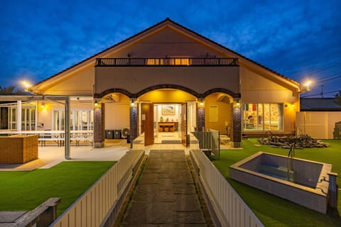Property building, Night, Garden, Garden view