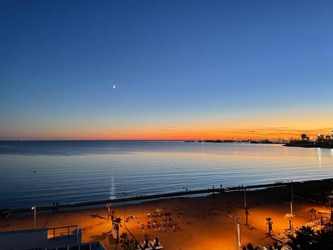 Night, Natural landscape, Beach, Sea view, Sunset