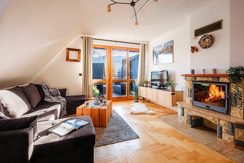 Balcony/Terrace, Living room, Seating area, fireplace