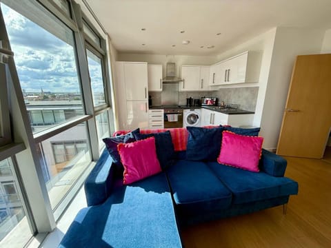 Living room, kitchen