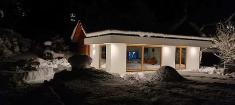 Property building, Night, Winter