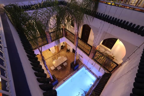 Patio, Night, Pool view, Swimming pool