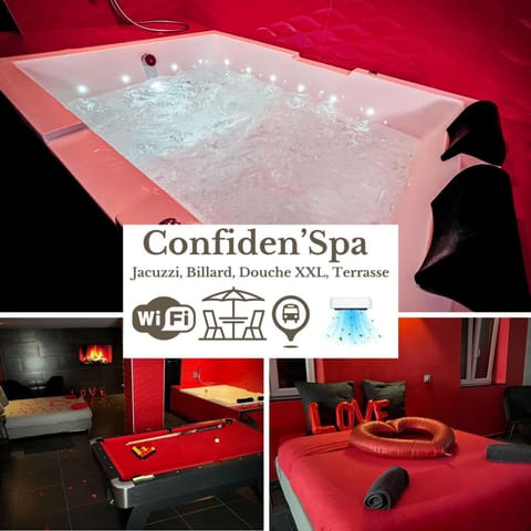Bed, Billiard, Hot Tub, Photo of the whole room
