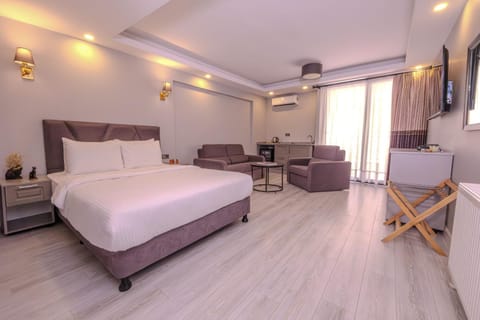 Bed, TV and multimedia, Decorative detail, Seating area, air conditioner