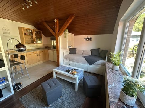 Kitchen or kitchenette, Living room, Seating area