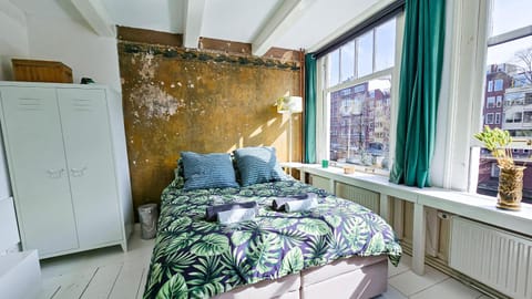 Bed, wardrobe