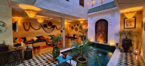 Living room, Seating area, Pool view, Swimming pool