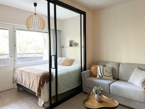 Bed, Living room, Photo of the whole room, Seating area, Bedroom