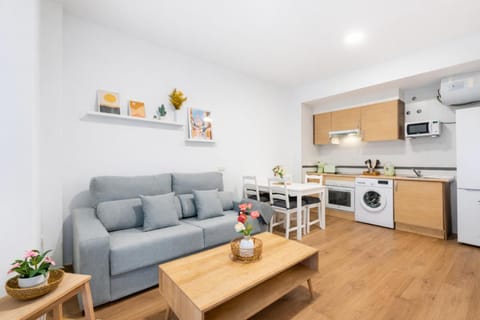 Kitchen or kitchenette, Living room, Dining area, microwave, stove, washing machine, kitchen