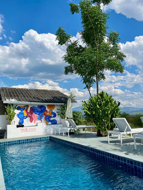 Natural landscape, Pool view, Swimming pool, sunbed