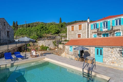 Property building, Living room, Swimming pool