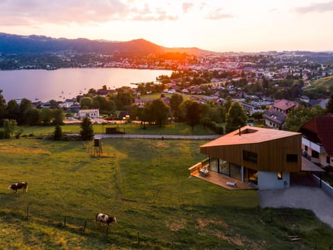 Natural landscape, Bird's eye view, Lake view, Sunset