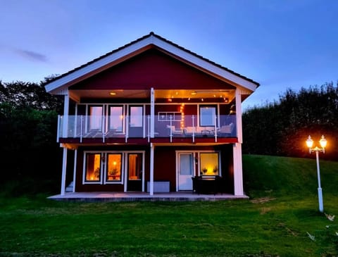 Property building, Night, Garden