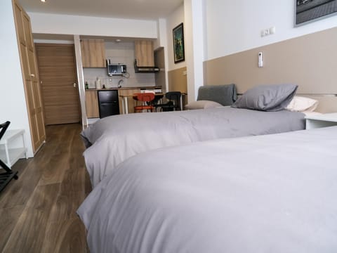 Bed, Kitchen or kitchenette, Living room, Photo of the whole room, Seating area, Dining area, Bedroom, minibar, stove