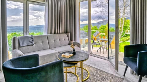 View (from property/room), Living room, Seating area, Mountain view