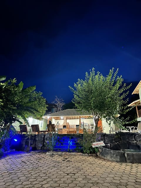 Night, Pool view, Swimming pool