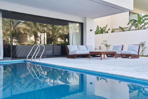 Living room, Seating area, Swimming pool