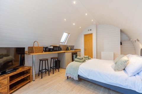 Bed, TV and multimedia, Kitchen or kitchenette, Bedroom, minibar, stove, towels, wardrobe