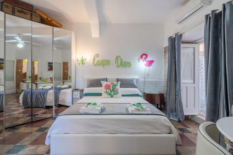 Bed, Photo of the whole room, Bedroom, towels, wardrobe, air conditioner