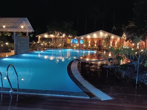 Night, Swimming pool, Swimming pool