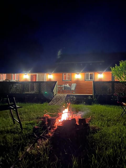 Property building, Night, Garden, Garden, Garden view