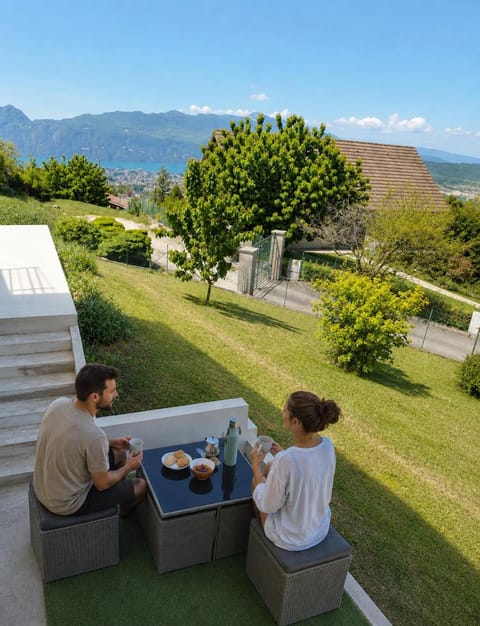 Patio, Summer, Garden, Balcony/Terrace, Lake view, Lake view, Mountain view, furniture