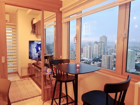 Seating area, City view