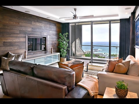 View (from property/room), Living room, Seating area, Sea view