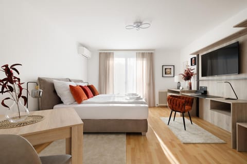 Bed, Living room, Bedroom
