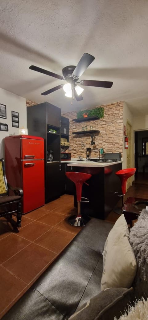 Kitchen or kitchenette, Dining area, fireplace, pet friendly, stove
