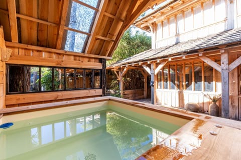 Property building, Living room, Swimming pool