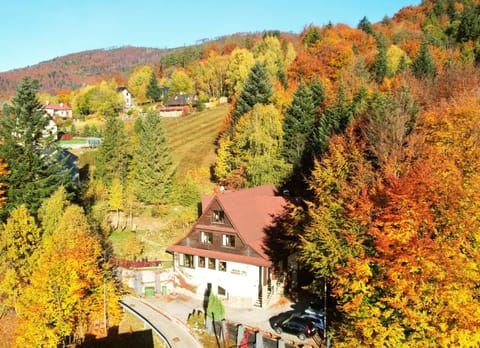 Property building, Neighbourhood, Natural landscape, Bird's eye view, Autumn, Parking