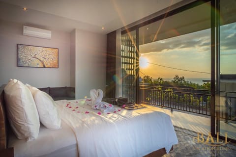 Bed, Bedroom, Sunset