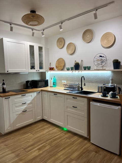 Kitchen or kitchenette, dishwasher, stove