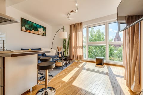 Kitchen or kitchenette, Living room, Seating area