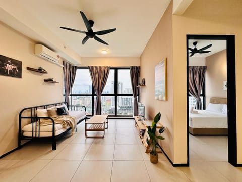 Bed, TV and multimedia, Living room, Seating area, fireplace, air conditioner