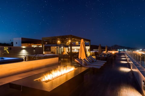 Property building, Night, Pool view, Swimming pool